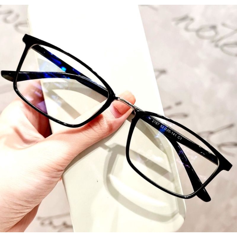 Gọng kính giả cận nam nữ kim loại đa giác