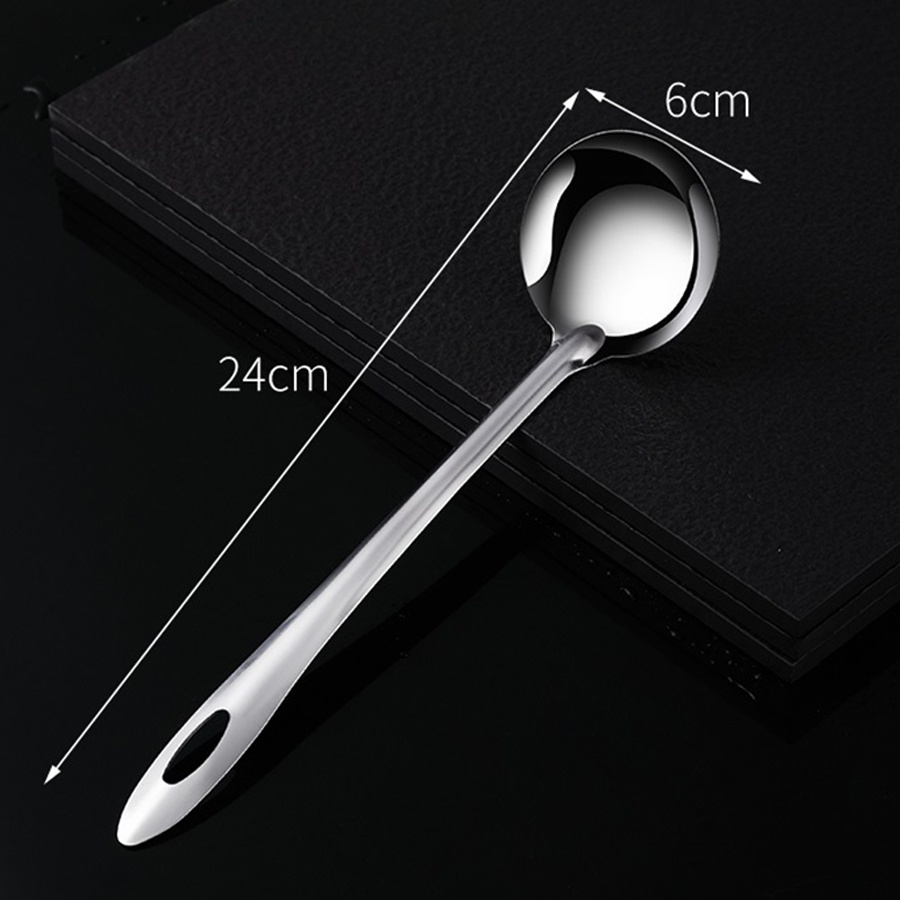 Muôi múc canh chất liệu inox Đũa muỗng Vá múc canh cái môi múc nước lẩu có sẵn lỗ gạn nước đồ dụng cụ nhà bếp tiện ích