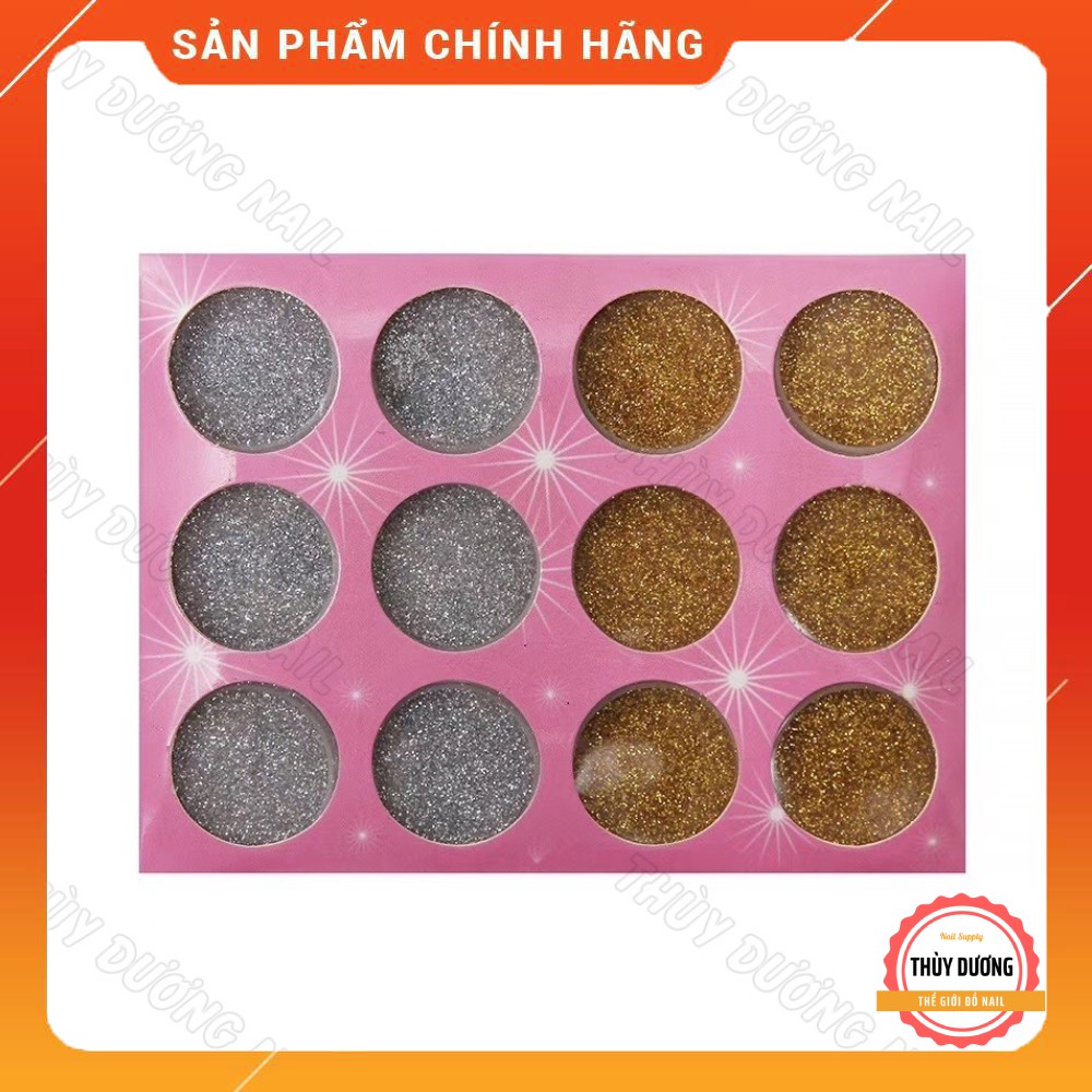 Set nhũ rắc hạt mịn 2 màu chuyên dùng làm nail