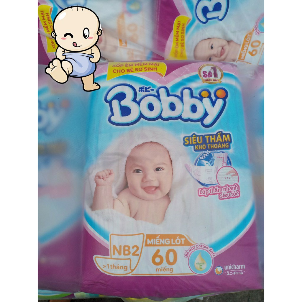 Miếng Lót Sơ Sinh Bobby NB2 60 miếng