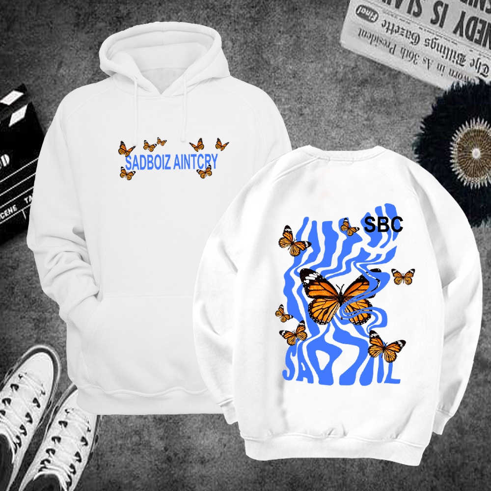 Áo hoodie sweater nỉ  Sadboiz aintcry unisex form rộng bướm freeship toàn quốc M127
