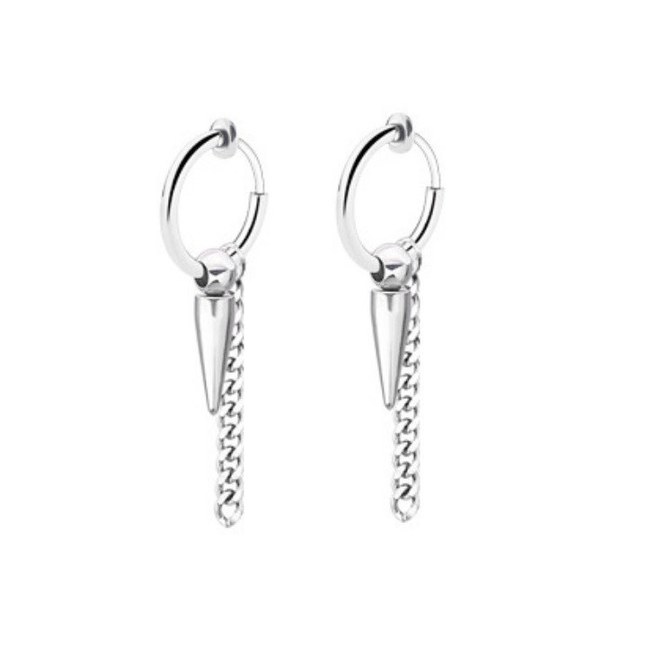 Bông Tai Nam Loại Kẹp Ko Cần Bấm Lỗ Tai Titan Cao Cấp TT 1867