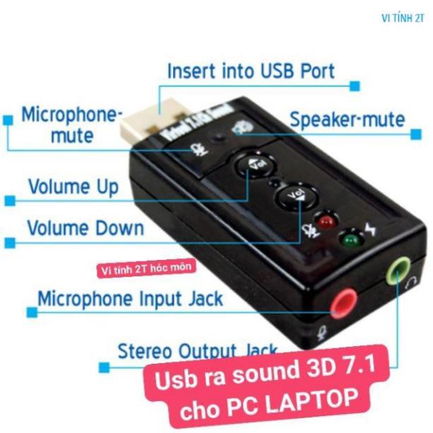 Usb ra sound 3D 7.1 cho PC LAPTOP