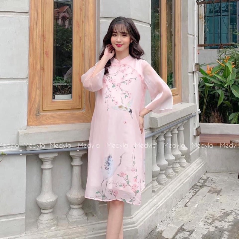 Áo Dài Tơ Hoa Cách Tân Bigsize