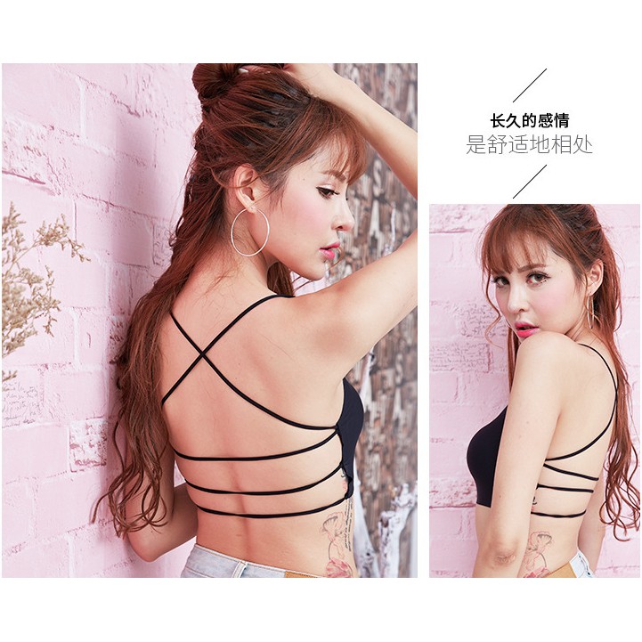 Áo hai dây nữ, áo hai dây sợi bún lụa su đúc, áo ngực hở lưng dây chéo sexy, croptop thể thao tập yoga, gym M16