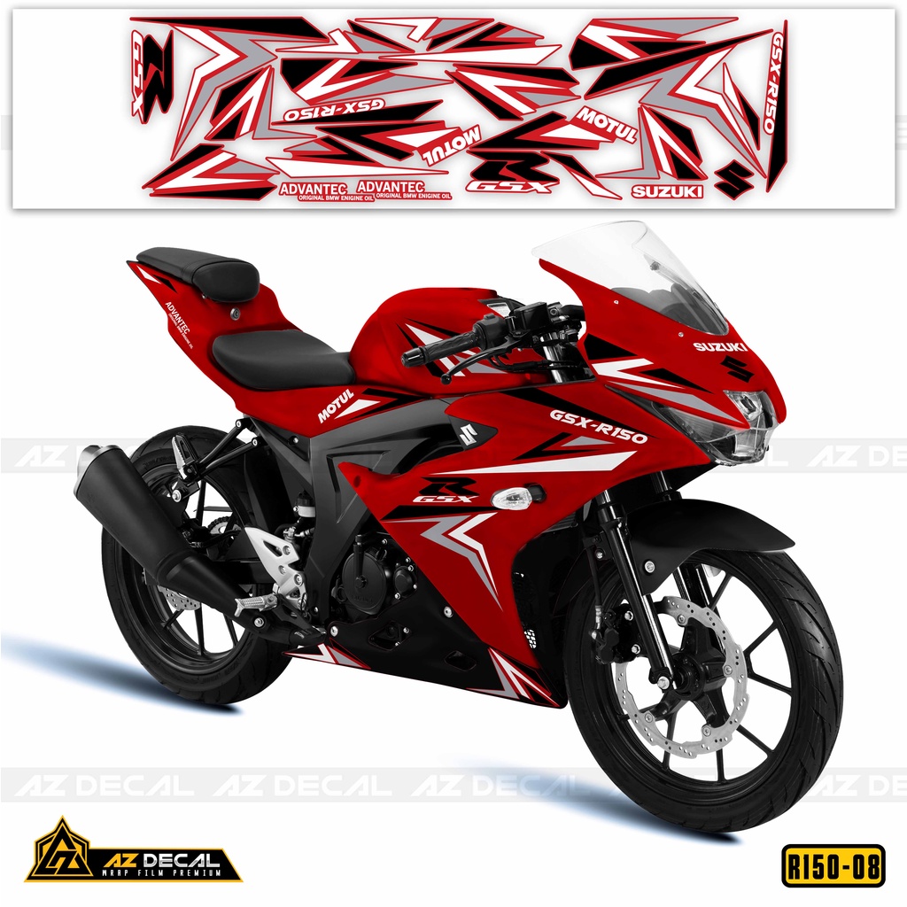 Tem Xe Suzuki GSX R150 Nhiều Lựa Chọn Màu - Phong Cách Mũi Tên | GSX R150-08 | Decal PVC Chống Nước, Dễ Dán