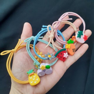 Dây cột tóc trái cây kèm hoa 02 (được chọn màu)