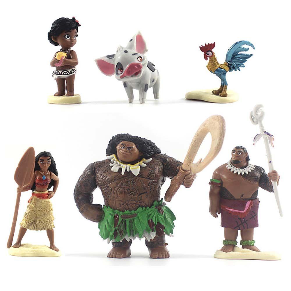 Set 6 Mô Hình Mô Phỏng Nhân Vật Phim Hoạt Hình Moana