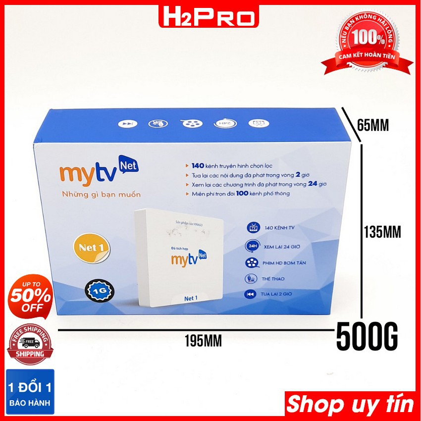 Tivi box android MyTV Net1 H2Pro 1GB+8GB, android tivi box giá rẻ tích hợp truyền hình siêu nét