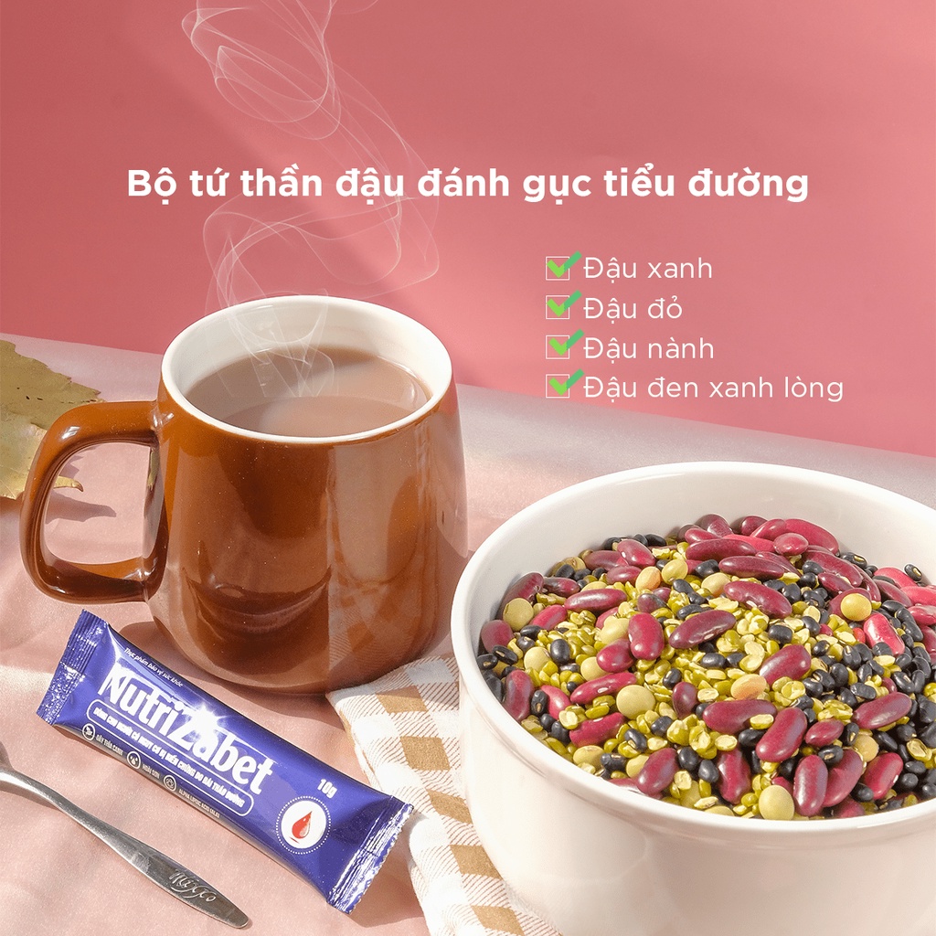 Combo 4 Hộp Sữa Hạt Tiểu Đường NutriZabet - Giúp Ổn Định Đường Huyết, Ngăn Ngừa Biến Chứng, Tăng Cường Đề Kháng
