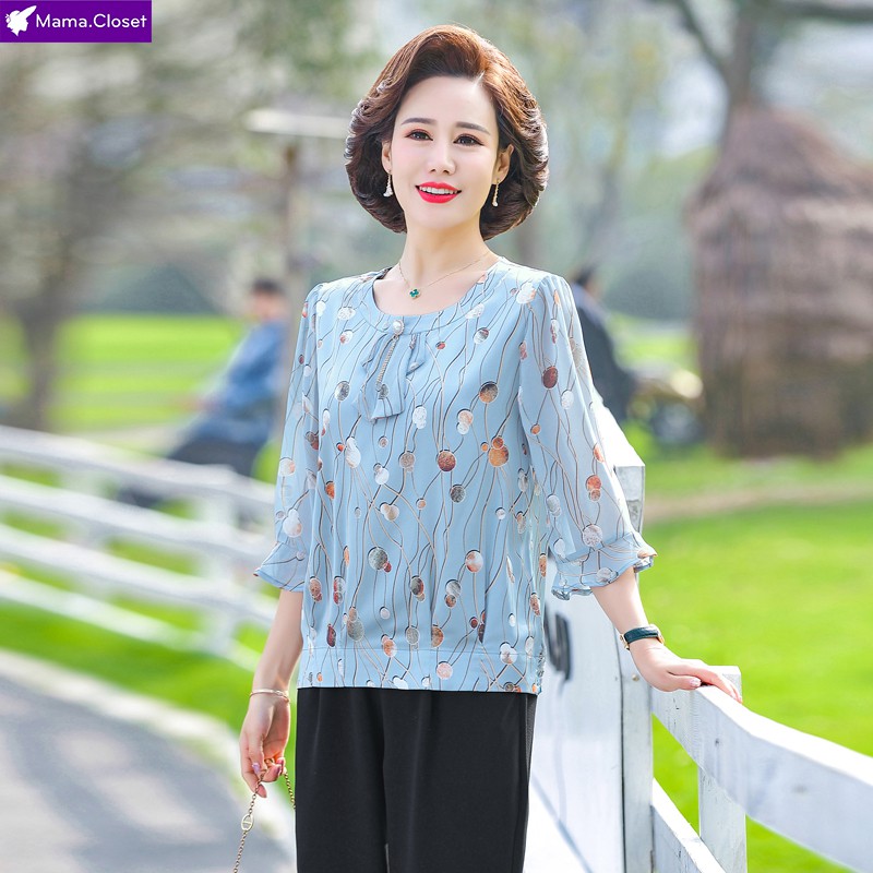 #D105 ÁO KIỂU HỌA TIẾT 3 MÀU HOT NHẤT 2021, ÁO CHO MẸ, ÁO HÈ NGƯỜI TRUNG NIÊN, QUÀ TẶNG Ý NGHĨA, SALE SIÊU RẺ