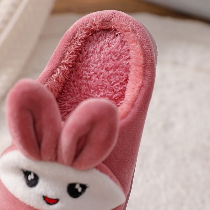 Dép đi trong nhà AMILA cotton đế dày chống trượt thiết kế thỏ và cà rốt hoạt hình dành cho trẻ em