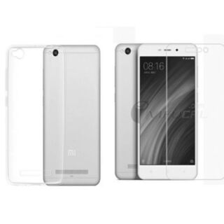 Bộ ốp lưng silicon Xiaomi Redmi 4A (Trắng) + Kính cường lực 2.5D ( Trong)