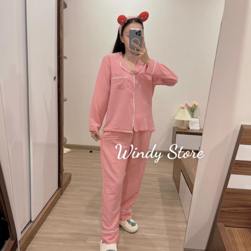 [𝗩𝗮̉𝗶 𝗧𝗵𝗮́𝗶 𝗟𝗼𝗮̣𝗶 𝟭]-Bộ Đồ Ngủ Pijama Tay Ngắn-Có Túi Quần.