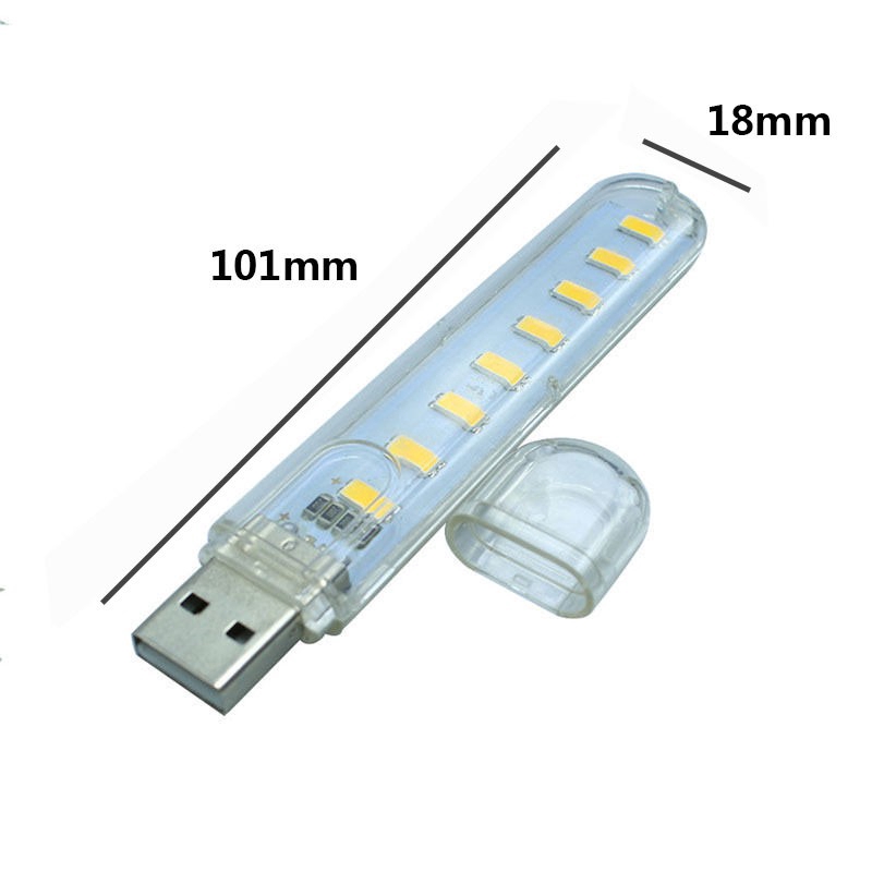 Đèn Đọc Sách Mini 8 Bóng Led Cổng Usb Tiện Dụng