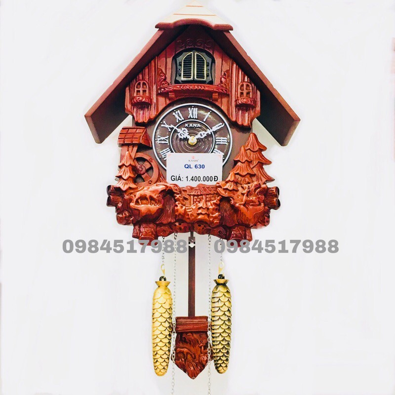 Đồng hồ quả lắc gỗ cuccu kn630