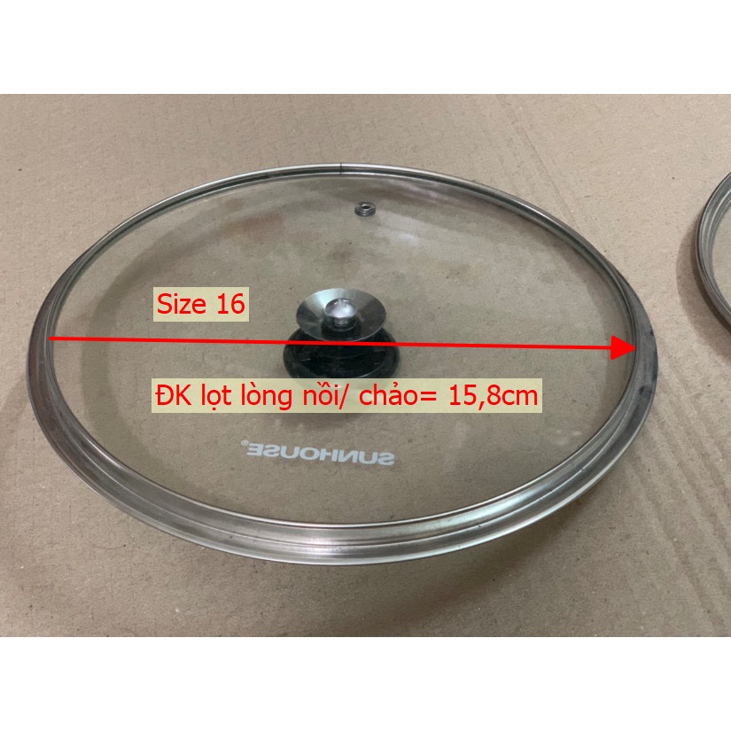 Nắp vung kính phẳng nồi chảo cường lực