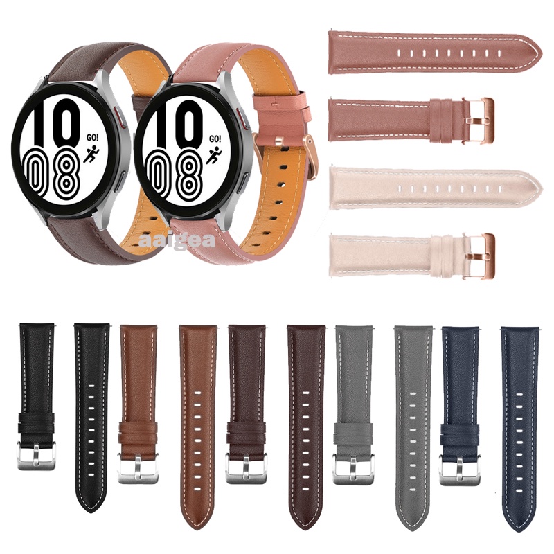 Dây Đeo Bằng Da 20mm Cho Đồng Hồ Thông Minh Samsung Galaxy Watch6 Watch5 Watch 4 40mm 44mm Classic/ Active 2