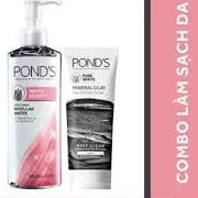 Bộ sản phẩm làm sạch da cơ bản Pond's (Sữa rửa mặt đất sét khoáng sạch sâu & detox 90g + nước tẩy trang White Beauty 235