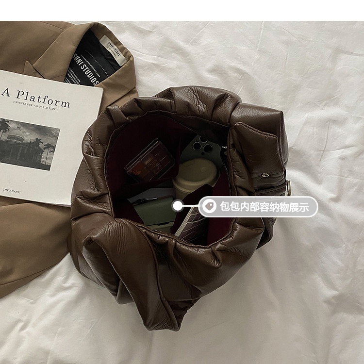 Túi Đeo JASMIN NOIR Vai Da PU Mềm Cỡ Lớn Kiểu Vintage Thời Trang Cho Nữ