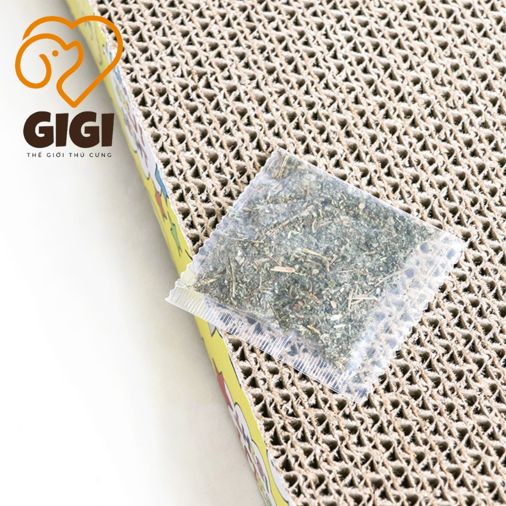 Bàn cào móng mèo lượn sóng kèm canip làm bằng chất liệu cartong phụ kiện cho thú cưng sạch móng  - GiGi Pet Shop