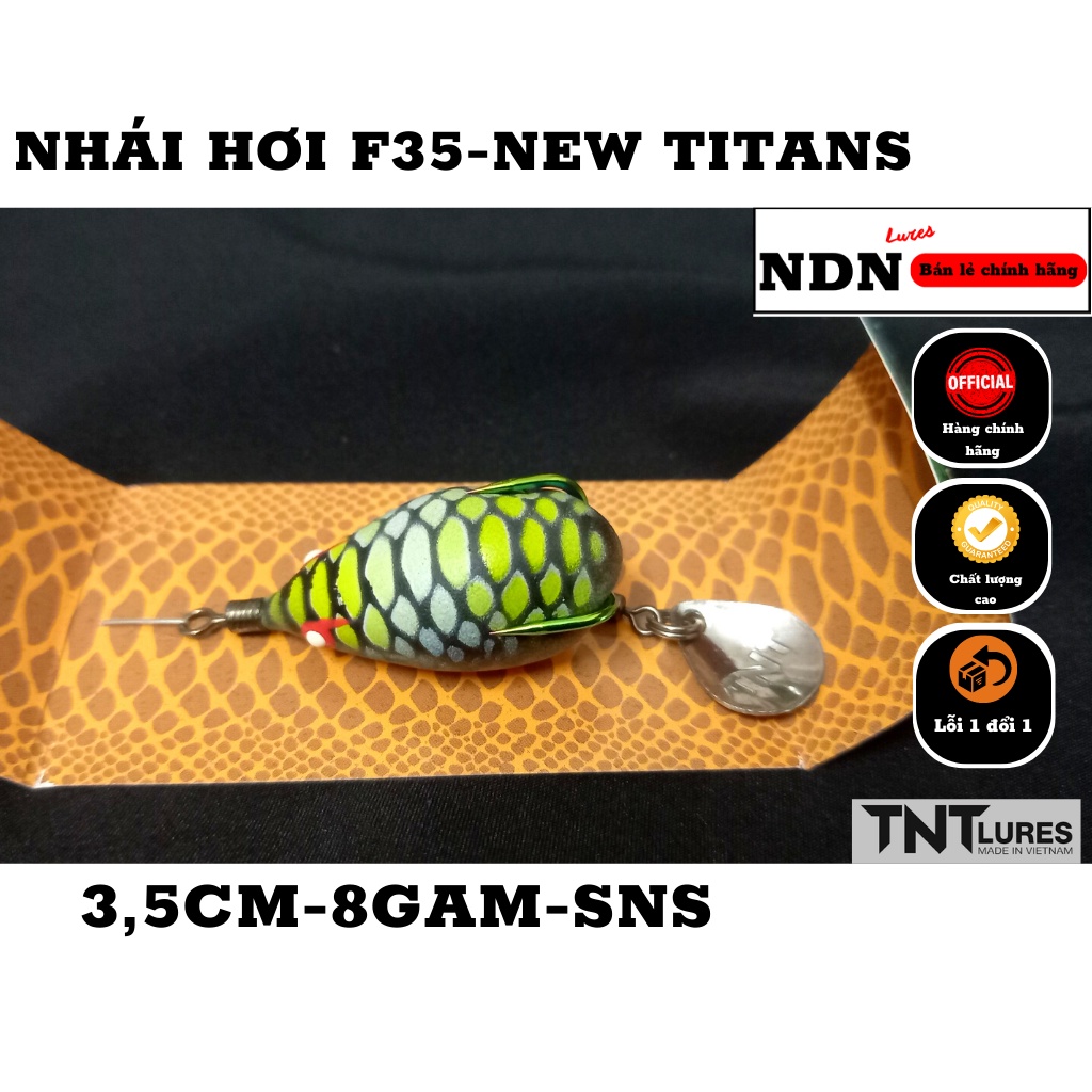 Mồi lure NHÁI HƠI F35 TNT Lures, mồi giả câu cá lóc 3,5cm-8gam-action chìm NEWS TITAN