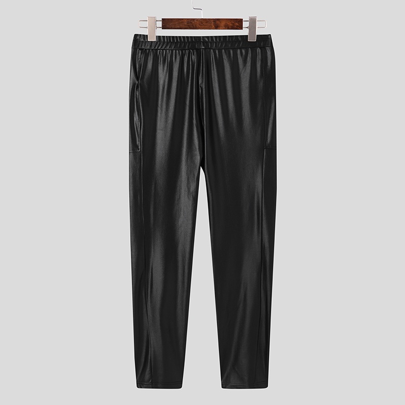 Quần da lưng thun dáng ôm thời trang cho nam