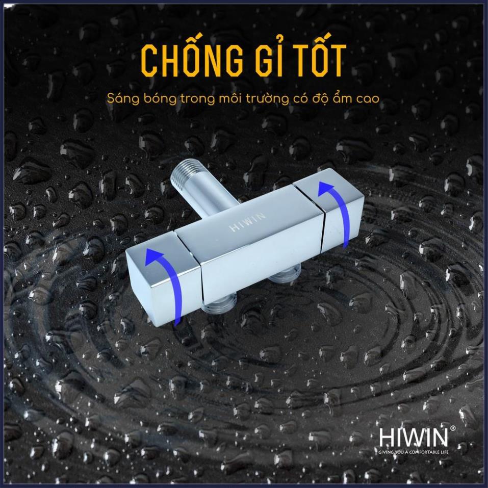 Van T chia nước vòi sen vòi xịt, van giảm áp lực nước chất liệu đồng mặt gương HIWIN JF-064