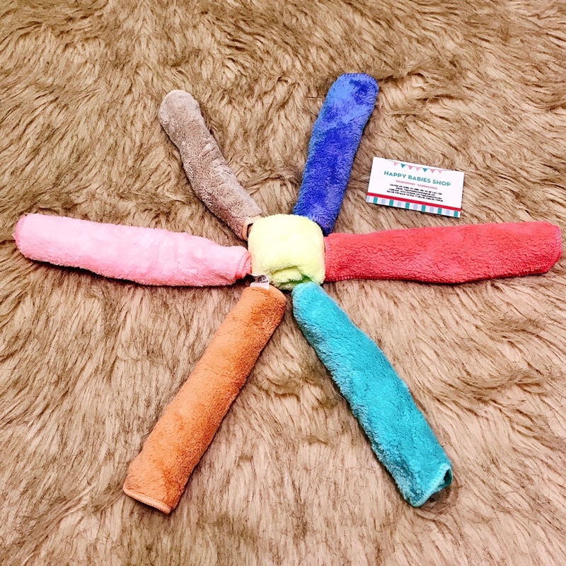 Set 3 Khăn lông nhỏ 21,5x21,5cm Làm khăn sữa/ khăn tay trộn màu ngẫu nhiên