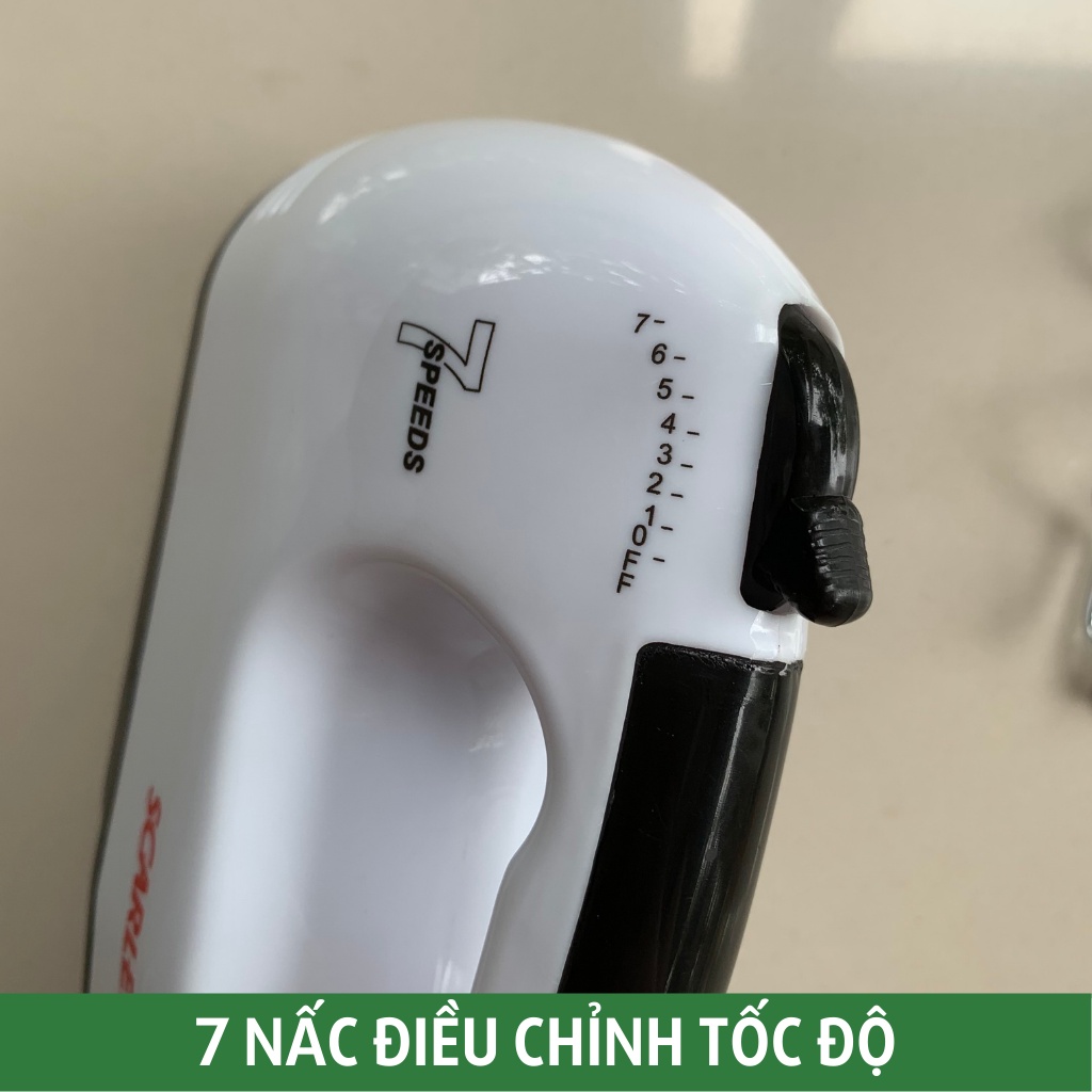 Máy đánh trứng mini cầm tay Scarlett chính hãng 7 tốc độ 260w