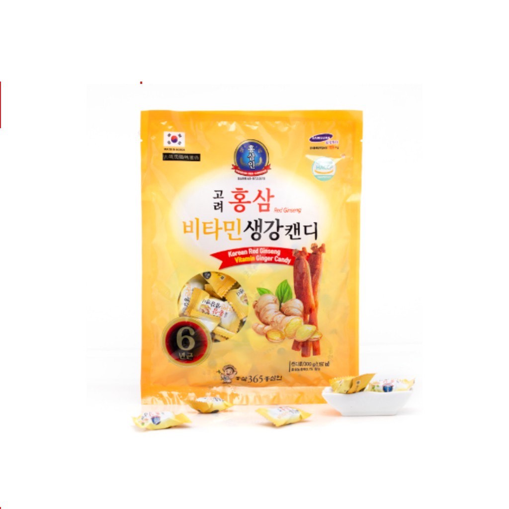Kẹo Gừng Hồng sâm Korea Red Gingsen Hàn Quốc (Gói 300g)