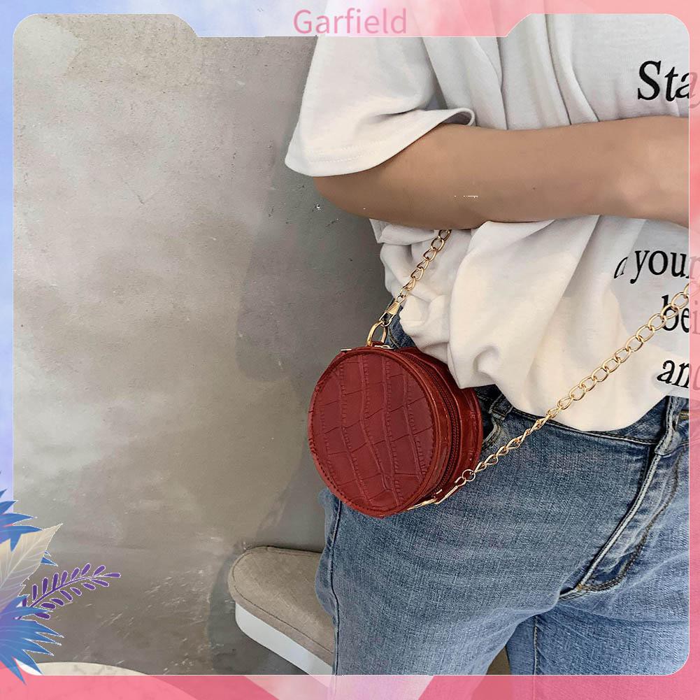 Túi da PU hình tròn mini màu trơn thời trang sành điệu cho nữ | BigBuy360 - bigbuy360.vn