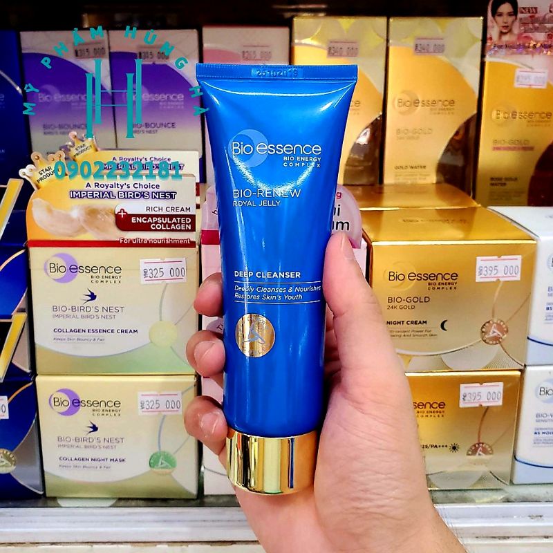 Sữa rửa mặt Bio Essence, sữa rửa mặt dành cho da khô, da thường, dưỡng da tươi trẻ chiết xuất sữa ong chúa Renew 100g
