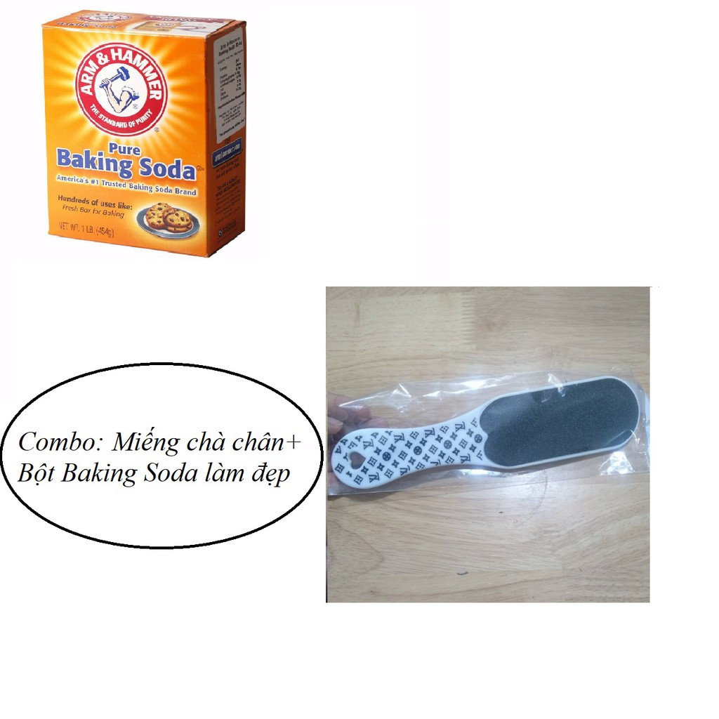 COMBO: Miếng chà gót chân+Bột làm đẹp Baking soda