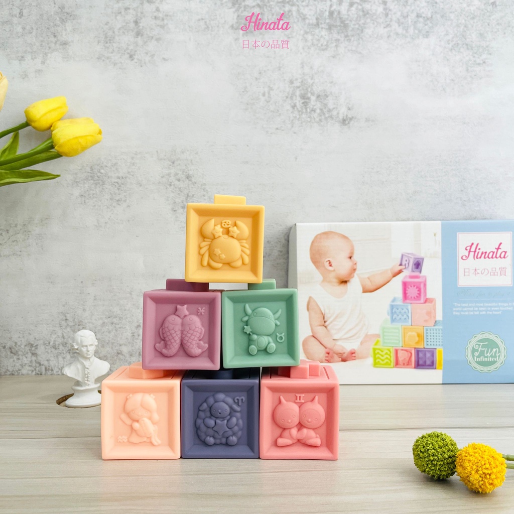 Bộ đồ chơi khối lắp ráp âm nhạc dành cho béHINATA - Chạm nổi 3D những họa tiết dễ thương BDC33