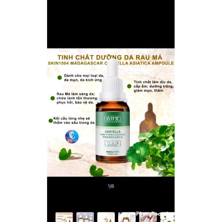 Tinh Chất Rau Má Giảm Mụn, Dịu Da đồng thời dưỡng ẩm hạn chế da tiết dầu, khiến da mềm mại săn chắc zuzu cosmetic