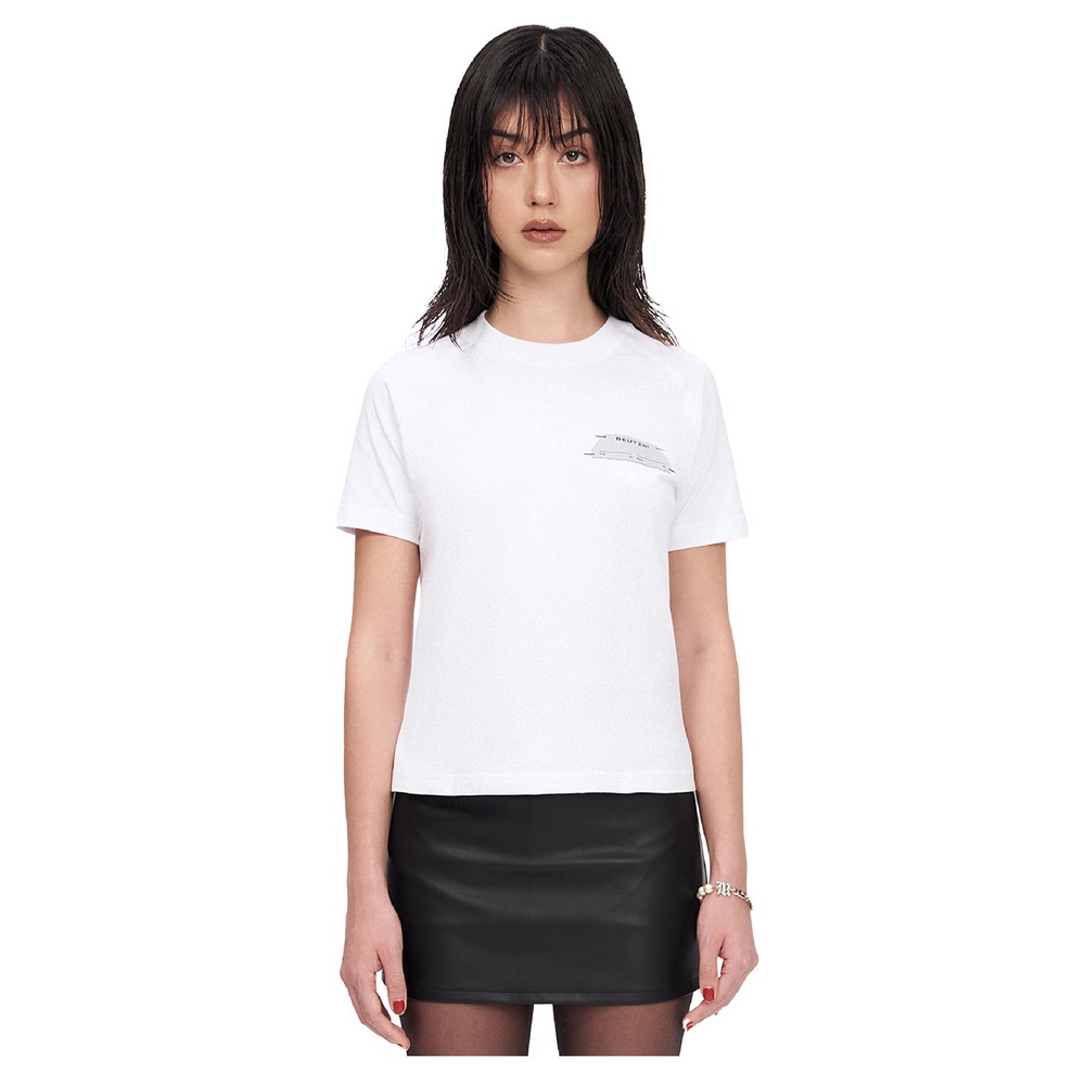 Áo thun raglan nữ ngắn tay WMNS Beuter Label White Raglan T-Shirt