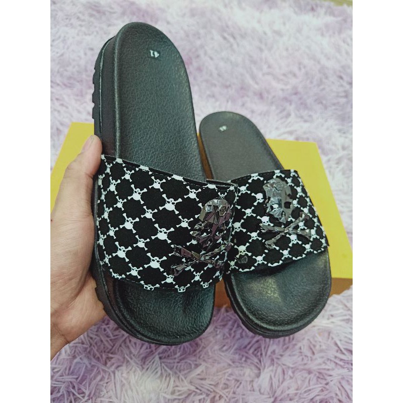 Dép quai ngang mặt đầu lâu - Dép Độn đế cao 3-4,5cm