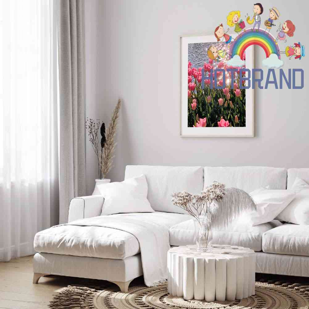 Bộ Tranh Đính Đá 5D DIY Hình Hoa Tulip Đẹp Mắt