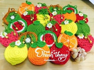Túi đựng tỏi handmade (hình hoa quả)