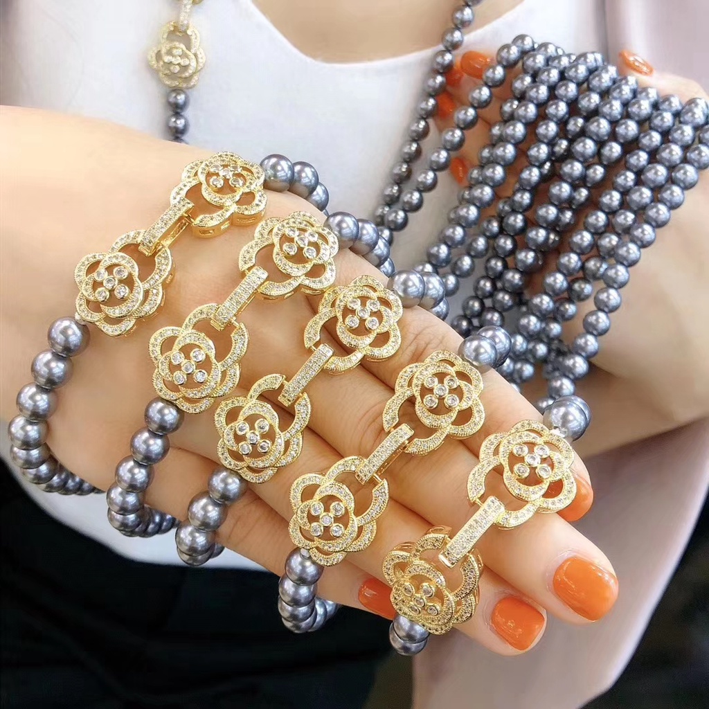 Kẹp Đôi Đính Đá Và Ngọc Trai Sang Trọng Dùng Làm Trang Sức Diy