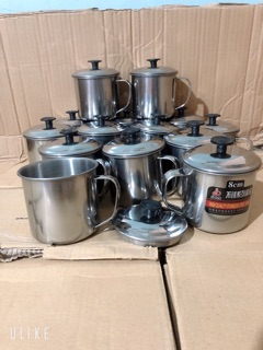 Cốc inox có nắp dậy size 8cm