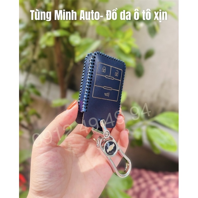 Bao da bọc chìa khoá cho dòng xe Chevrolets Captiva, vớ đựng chìa khoá da thật khâu tay