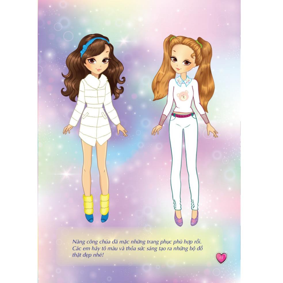 Sách - Sticker Book - Giấy Gián & Tô Màu Công Chúa 1 - Sắc Màu (Tặng Kèm 4  Trang Sticker Dán Hình) | Shopee Việt Nam