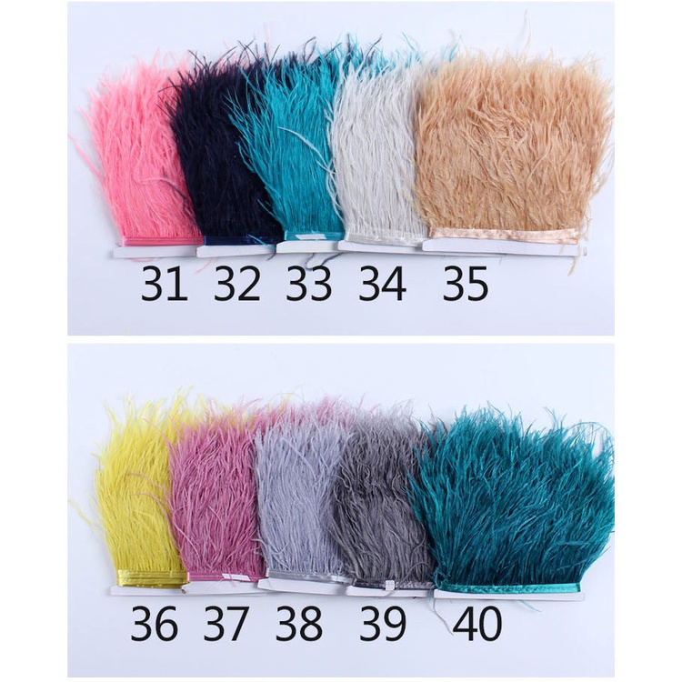 Lông đà điểu cắt trên chuỗi / màu mẫu / nửa mét