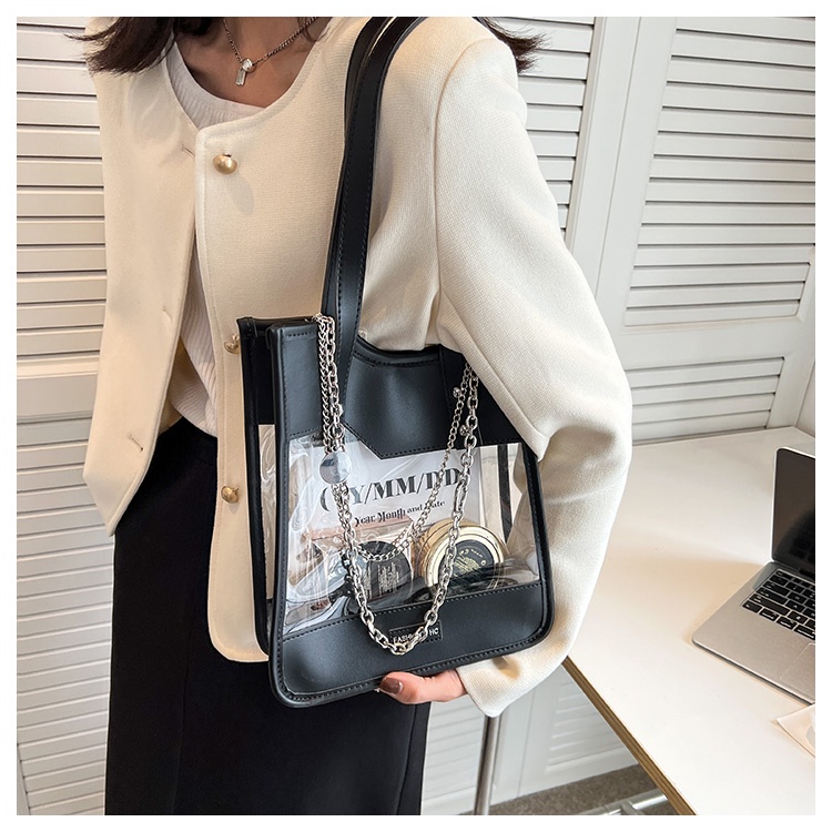 IELGY Túi Đeo Vai jelly Trong Suốt Thời Trang Dễ Phối Đồ Cho Nữ