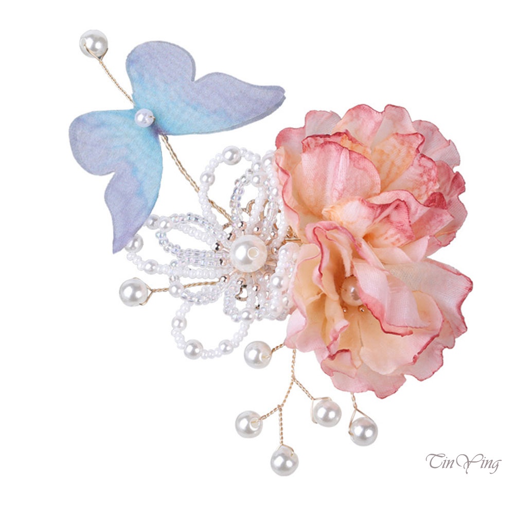 GETNOIVAS 1 Kẹp Tóc Hình Hoa Bằng Lụa Phong Cách Trung Hoa Retro Đơn Giản Độc Đáo Cho Nữ