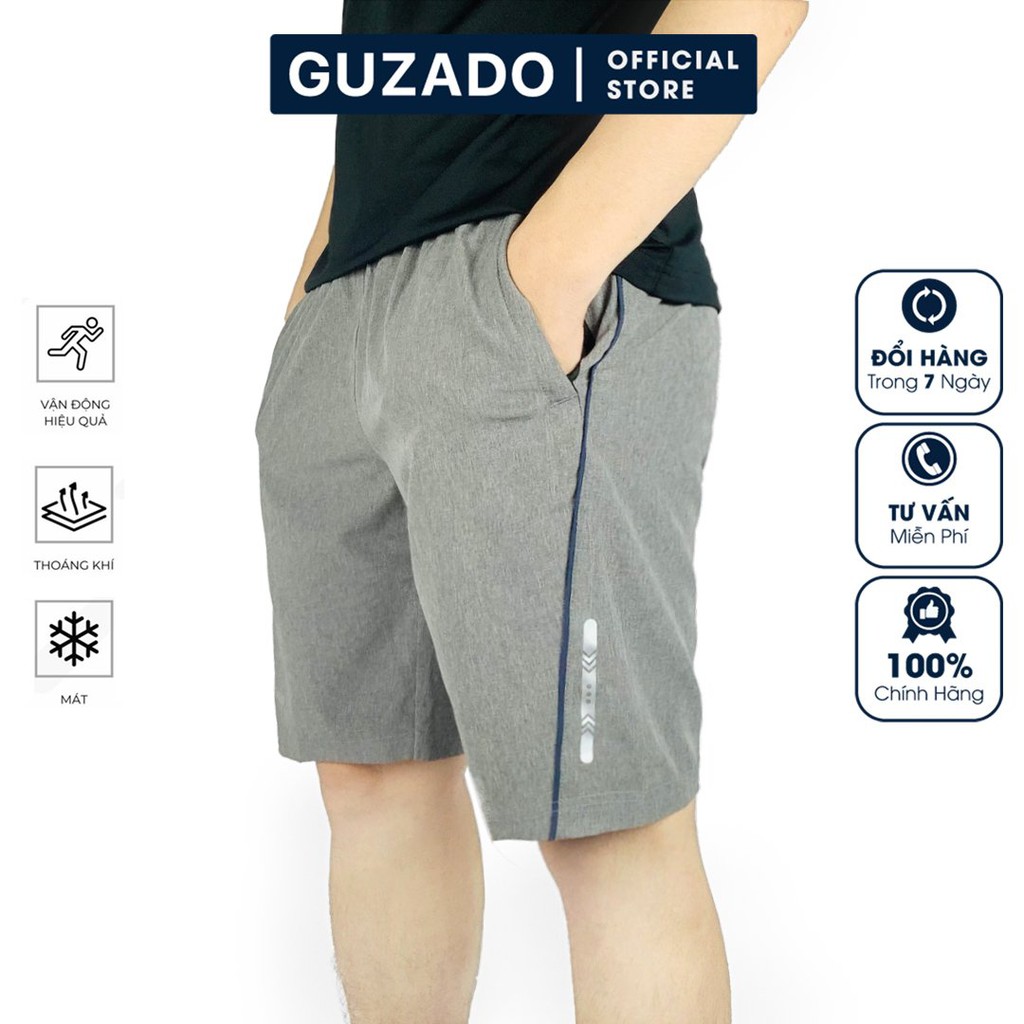 Quần Đùi Nam Cao Cấp Guzado, Chất Gió Mềm, Co Giãn 4 Chiều, Phong Cách Trẻ Trung Năng Động GSR06