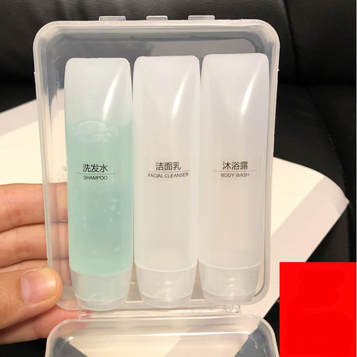 Bộ chiết mỹ phẩm du lịch có hộp đựng nhựa đi kèm - Lọ chiết mỹ phẩm nhựa dẻo bóp dễ dàng, nhỏ gọn tiện dụng mã C0352