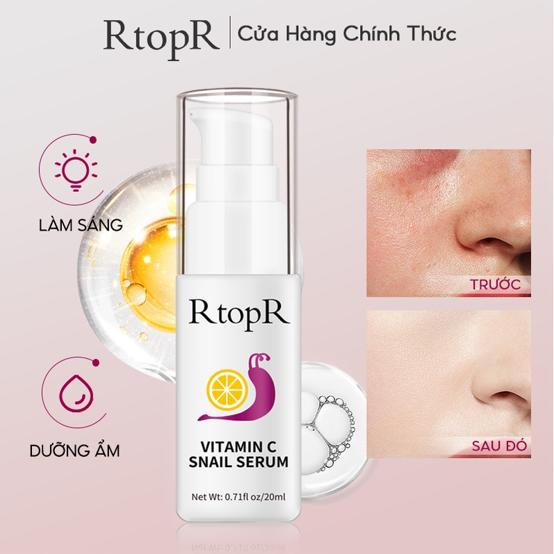 Serum Dưỡng Da Trắng Da RtopR Chiết Xuất Ốc Sên/Vitamin C Chống Nếp Nhăn Săn Chắc Và Trẻ Hóa Làn Da Hiệu Quả Vitamin C Brightening 20ML